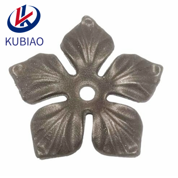 Cast steel flowers and leaves